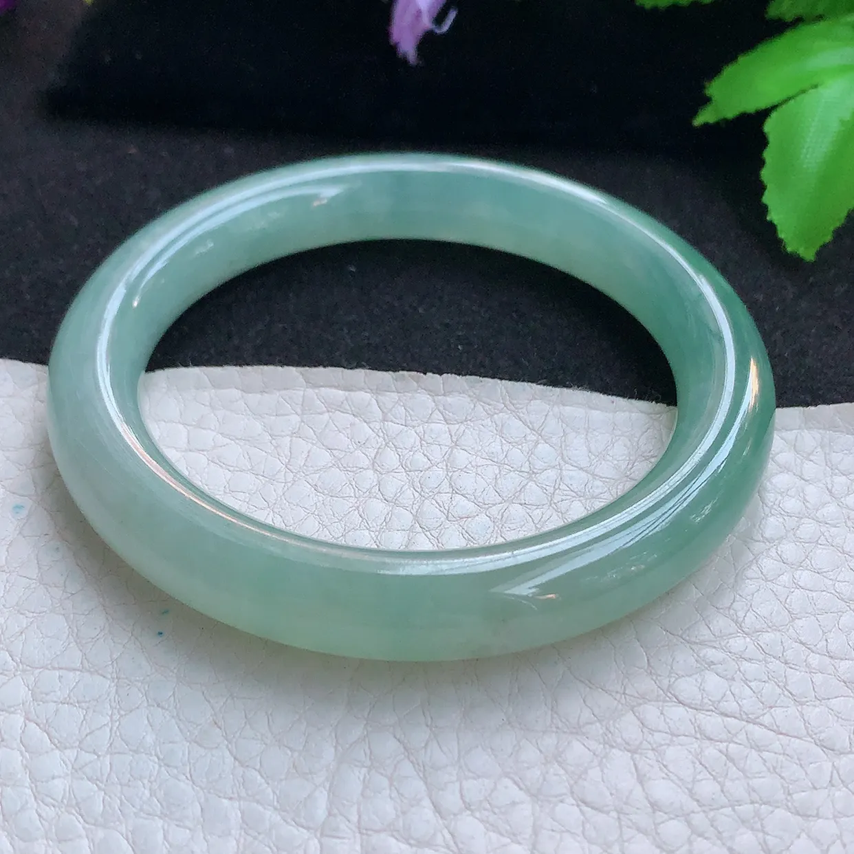 xc实拍54*9.7*9.2美人镯 天然缅甸翡翠玉手镯冰晴圆条玉手环 叮当镯