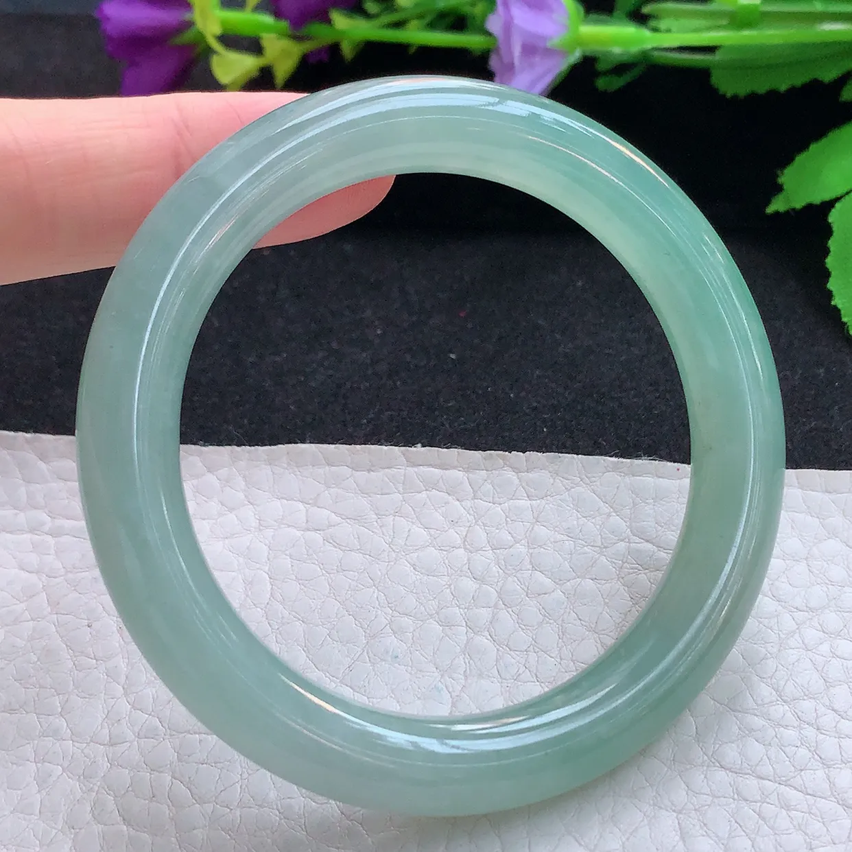 xc实拍54*9.7*9.2美人镯 天然缅甸翡翠玉手镯冰晴圆条玉手环 叮当镯