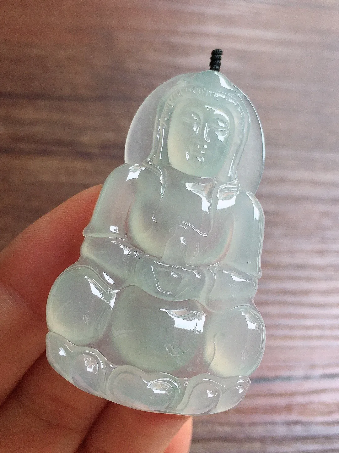 冰种观音，冰润细腻，品相好，种水足，001 尺寸54.8*32.8*6.3