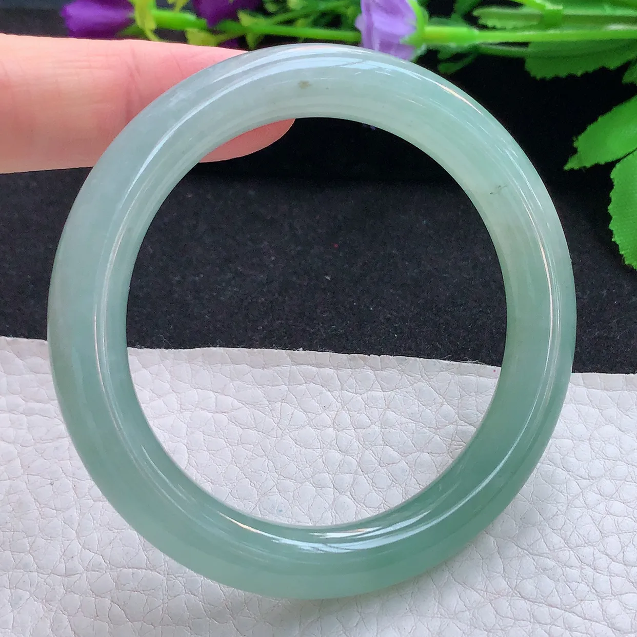 xc实拍54*9.7*9.2美人镯 天然缅甸翡翠玉手镯冰晴圆条玉手环 叮当镯