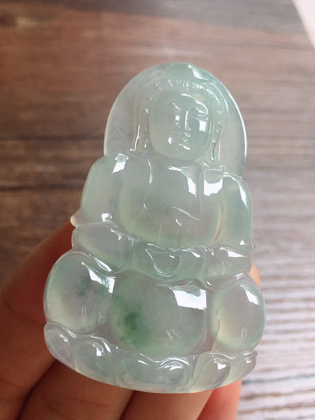 冰飘花观音，冰润细腻，品相好，种水足，001 尺寸59.2*36.9*5.7