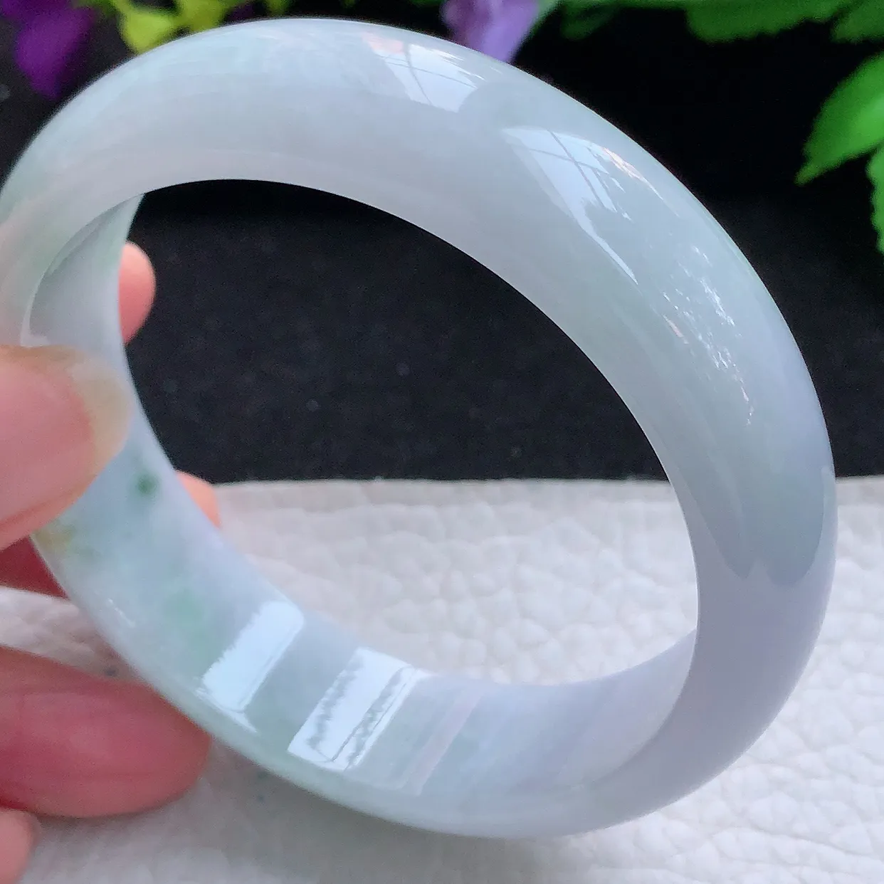 nr实拍59*16.8*8轮胎镯 天然缅甸翡翠玉手镯春带彩珠宝宽边玉手环