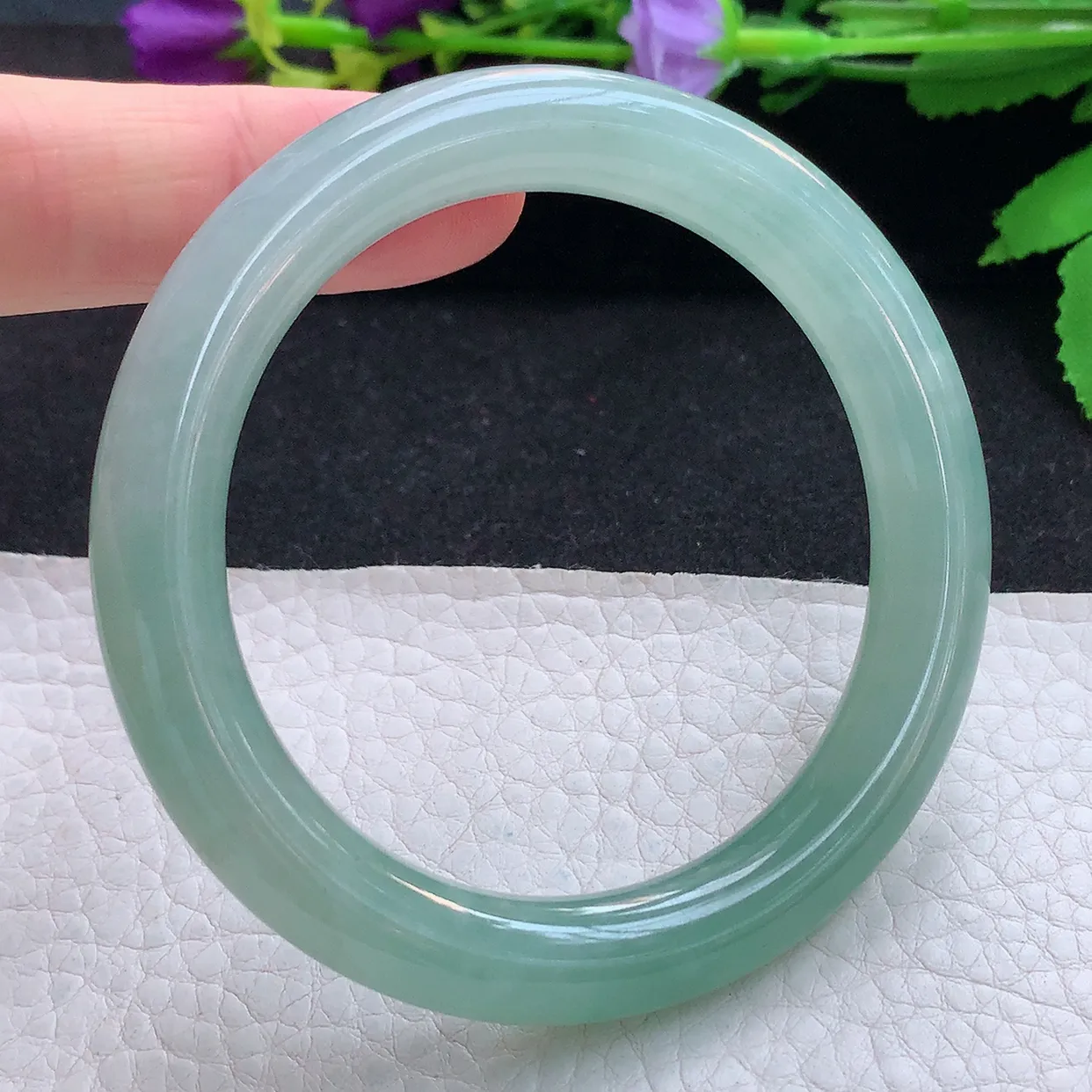 xc实拍54*9.7*9.2美人镯 天然缅甸翡翠玉手镯冰晴圆条玉手环 叮当镯