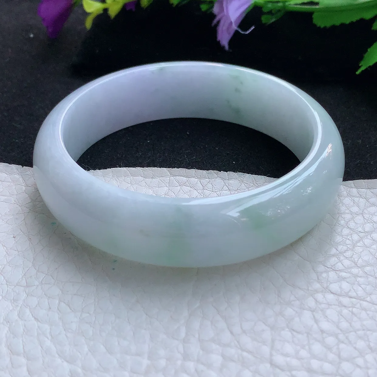 nr实拍59*16.8*8轮胎镯 天然缅甸翡翠玉手镯春带彩珠宝宽边玉手环