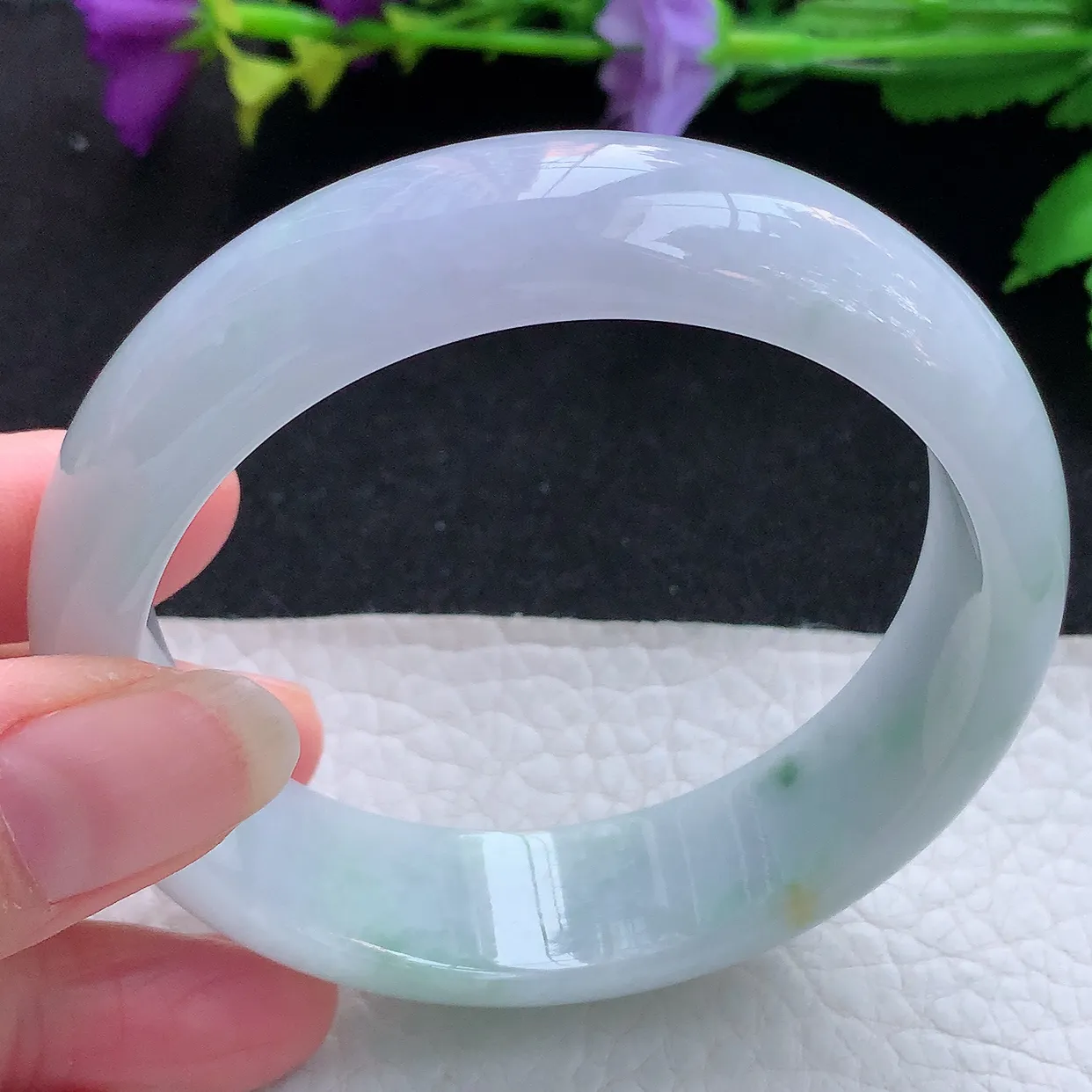 nr实拍59*16.8*8轮胎镯 天然缅甸翡翠玉手镯春带彩珠宝宽边玉手环