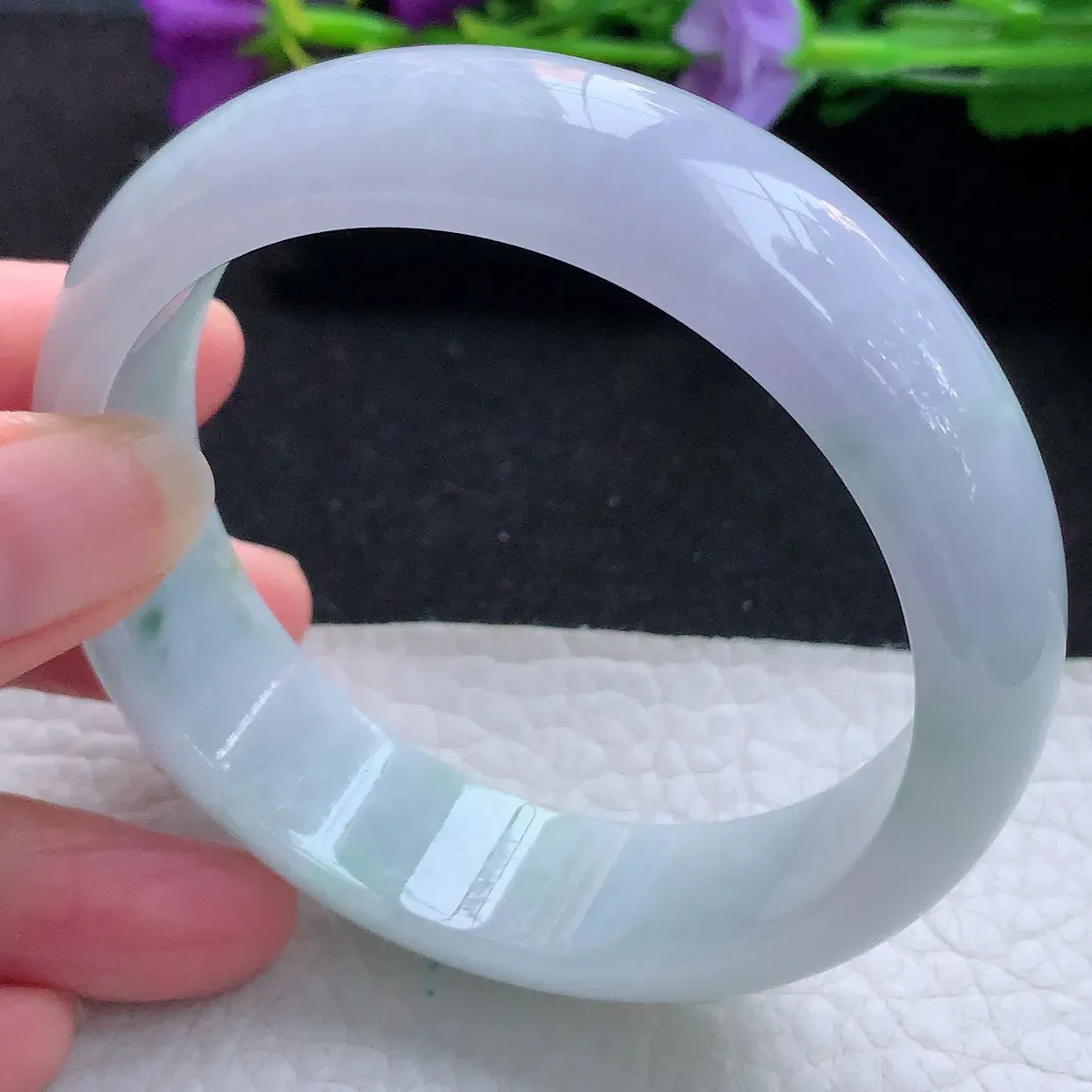 nr实拍59*16.8*8轮胎镯 天然缅甸翡翠玉手镯春带彩珠宝宽边玉手环