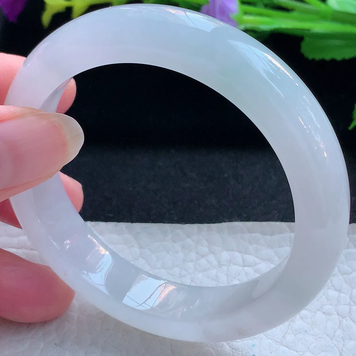 r实拍55*12.6*8.8平安镯 天然缅甸翡翠玉手镯冰纯宽边玉手环