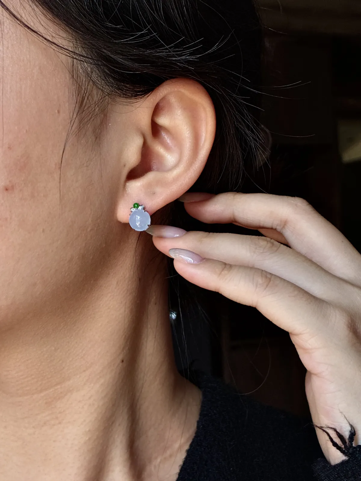 高冰紫罗兰蛋面耳钉
【说明】缅料  18k金镶嵌 完美 性价比高  
【整体】10.9-8.4-5
【裸石】8.5-3.3