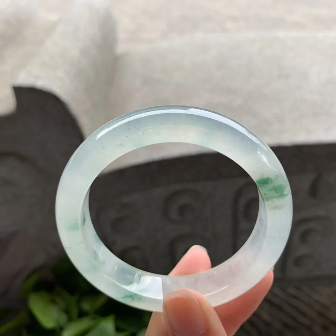 小圈口 53.3-12.6-8.4  【高冰飘花正圈手镯】正圈53 54可戴