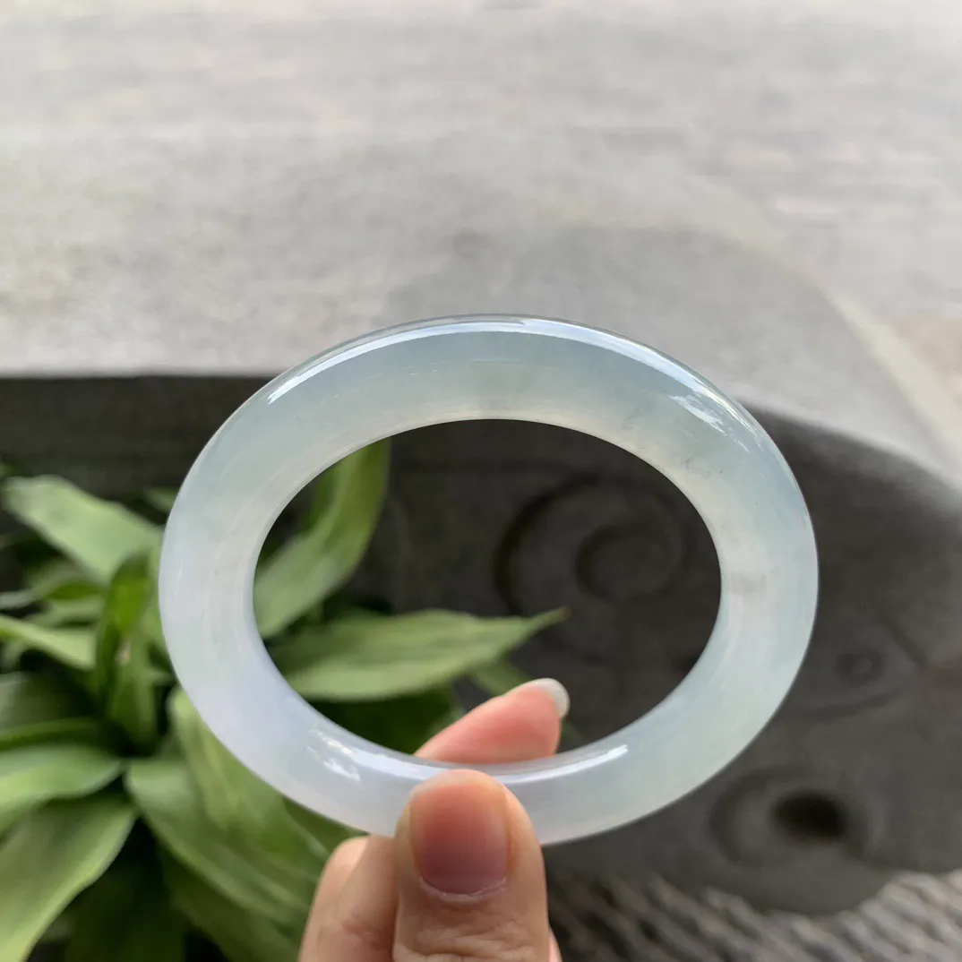 圈口56.8-11.3 【冰种晴圆条手镯】圆条56 57可戴