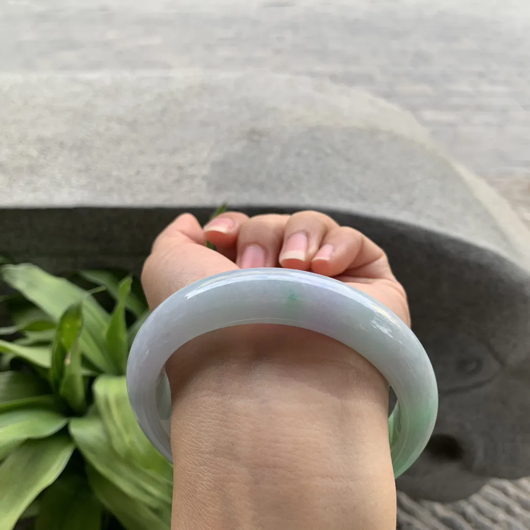 大圈口 62.2-13.7-9.7  【飘绿正圈手镯】正圈62 63可戴