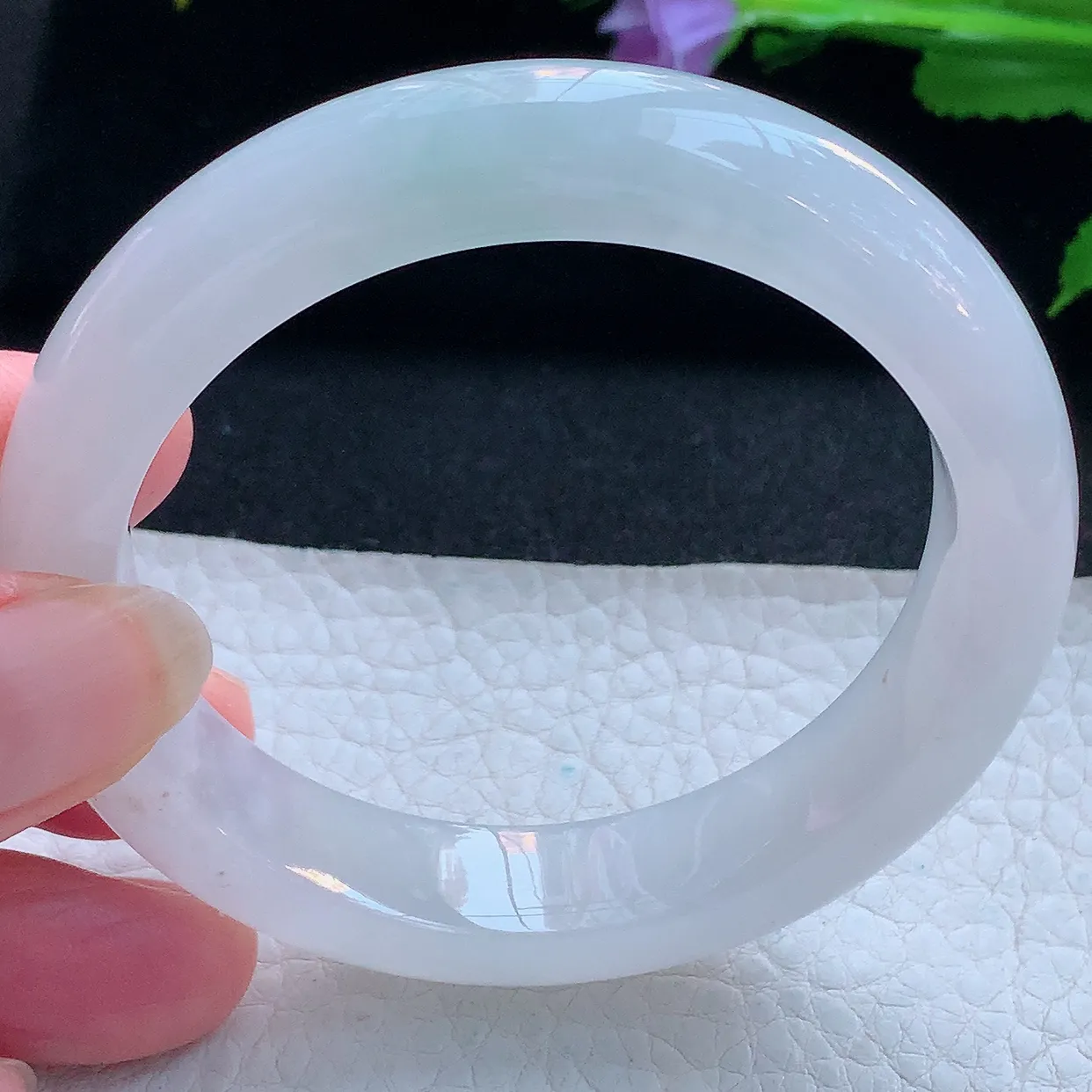 r实拍55*12.6*8.8平安镯 天然缅甸翡翠玉手镯冰纯宽边玉手环