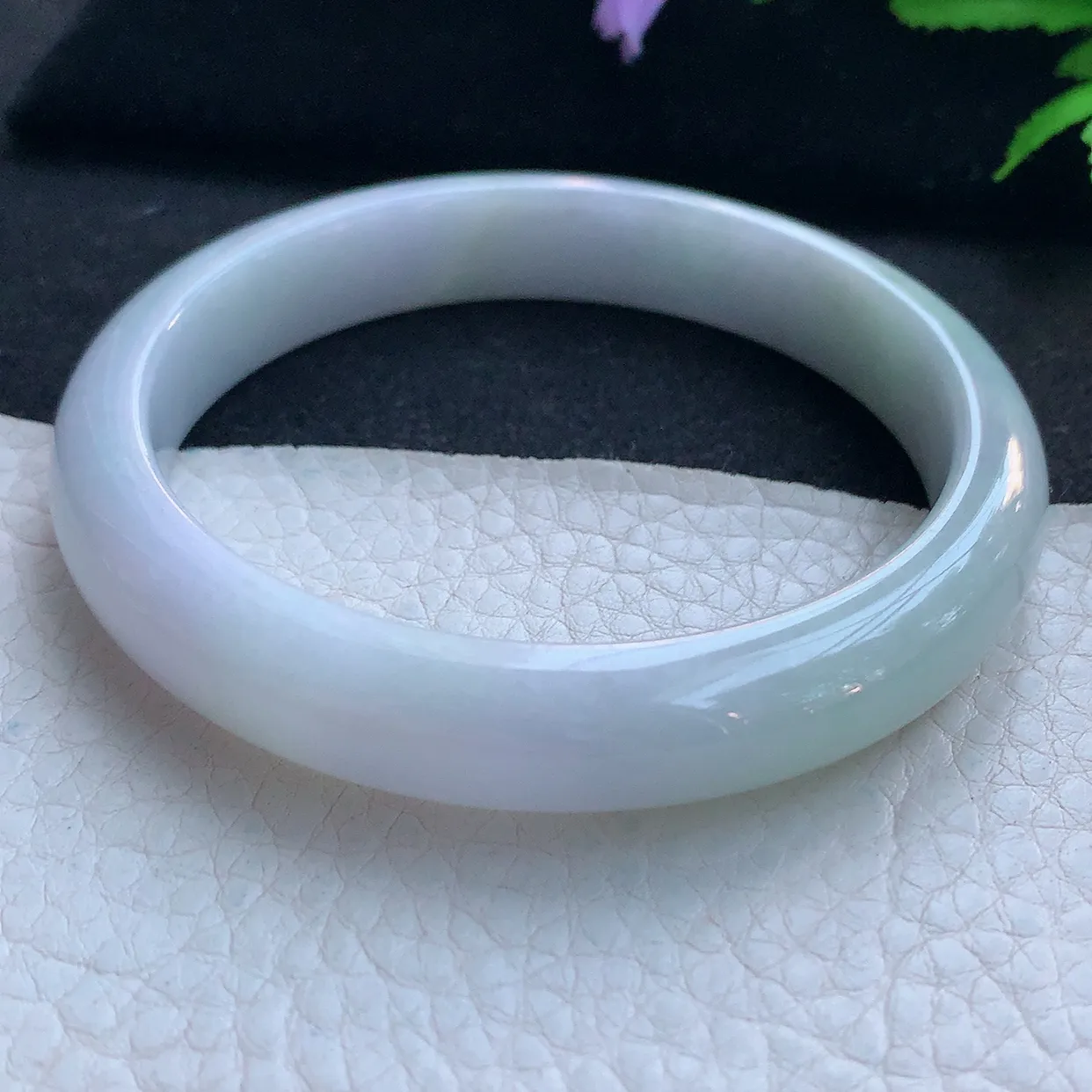 nr实拍59.5*11.6*8平安镯 天然缅甸翡翠玉手镯淡雅宽边玉手环