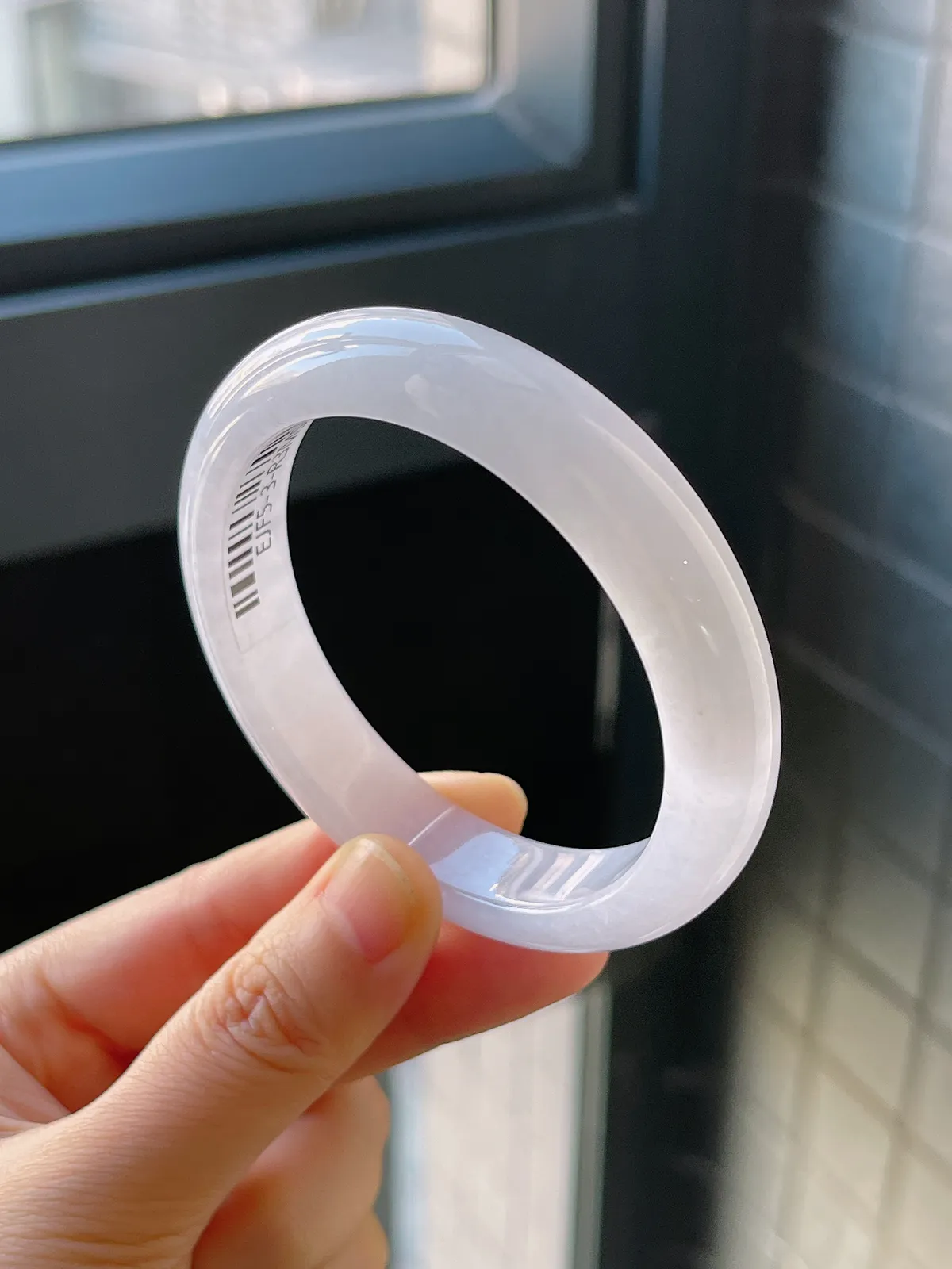 正圈55.2圈口，翡翠冰糯种白色手镯