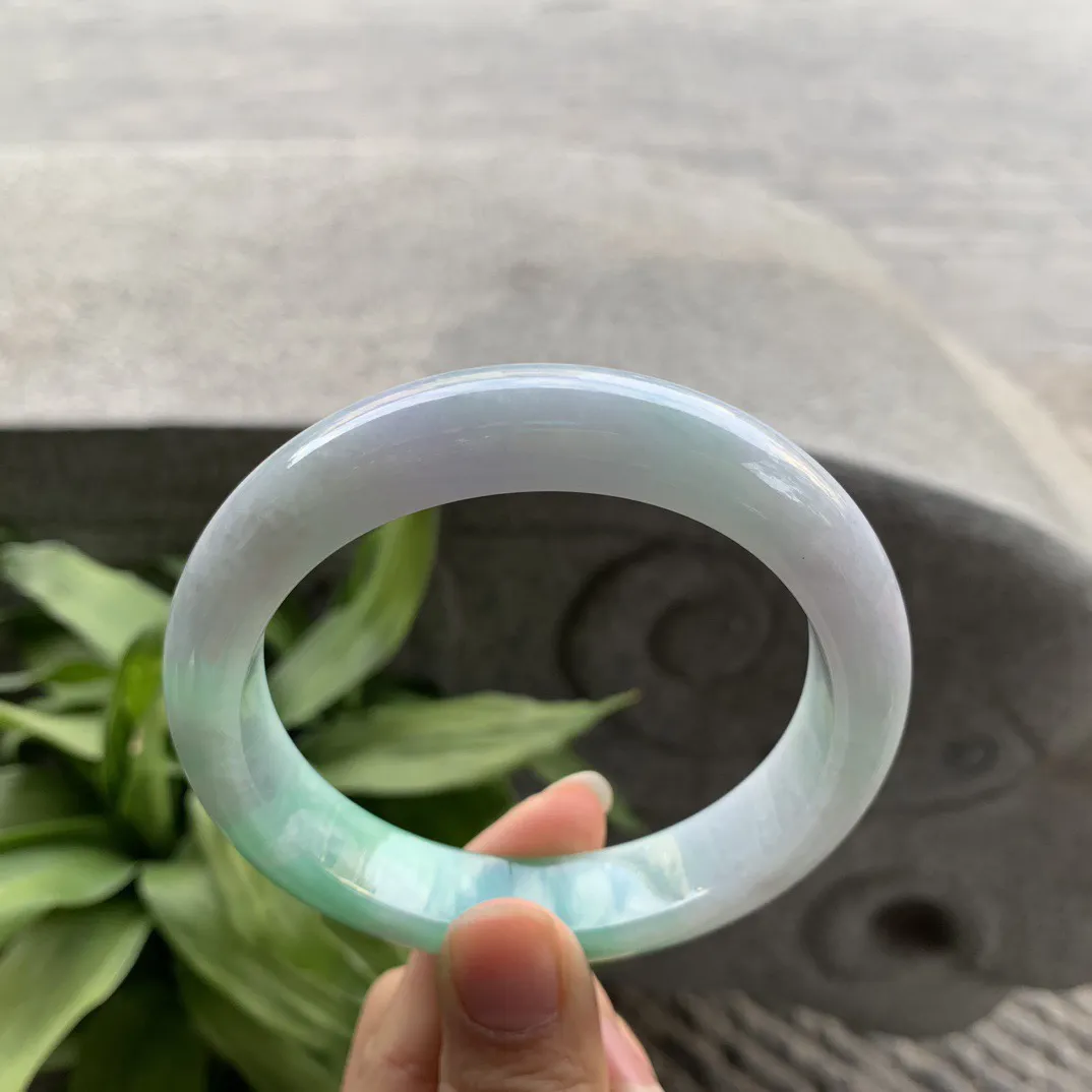 大圈口 62.2-13.7-9.7  【飘绿正圈手镯】正圈62 63可戴