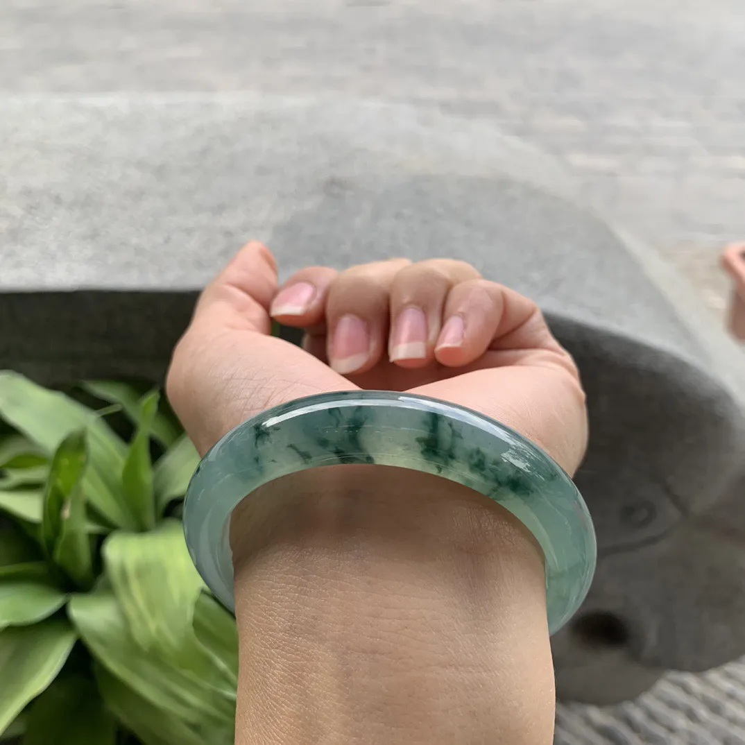 圈口55.8-11.7-8.1 【冰飘花正圈手镯】正圈55 56可戴