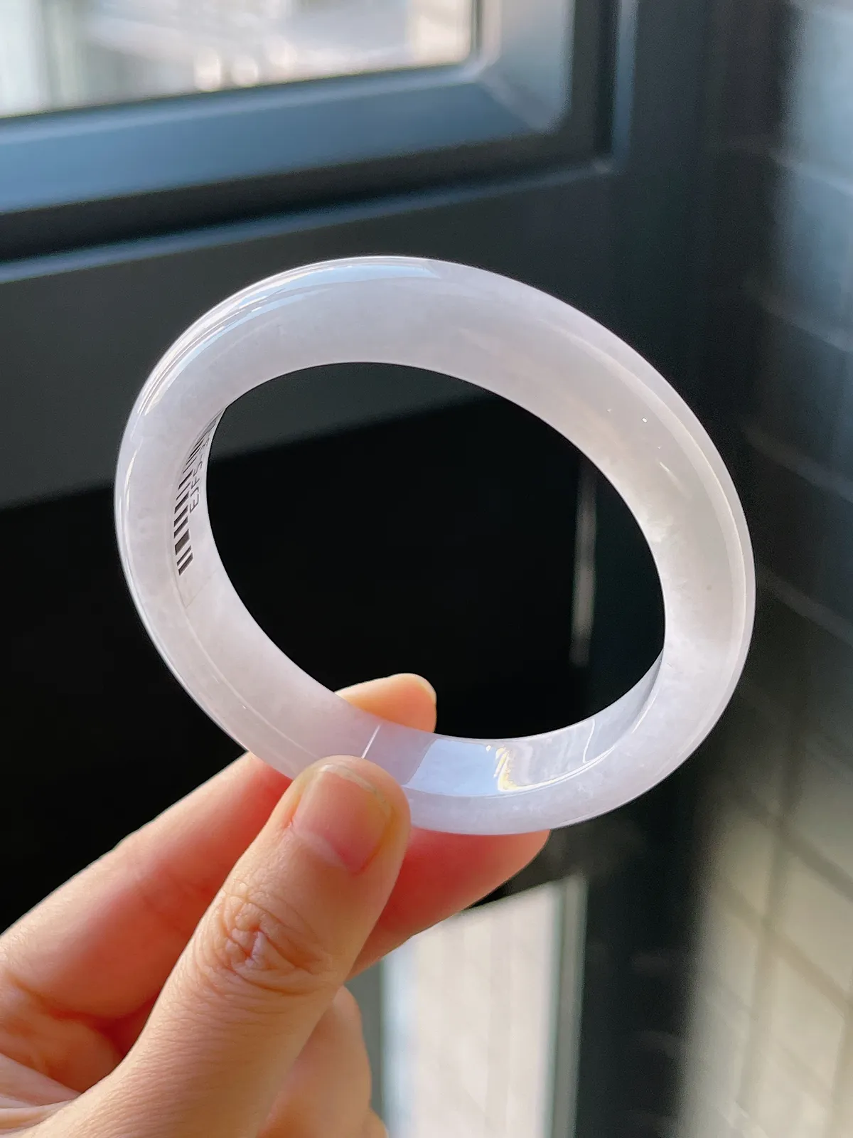 正圈55.2圈口，翡翠冰糯种白色手镯