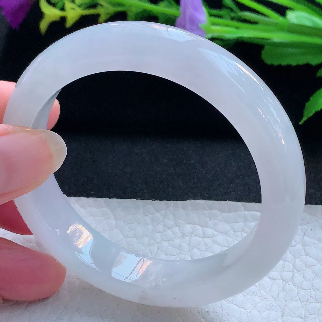 r实拍55*12.6*8.8平安镯 天然缅甸翡翠玉手镯冰纯宽边玉手环