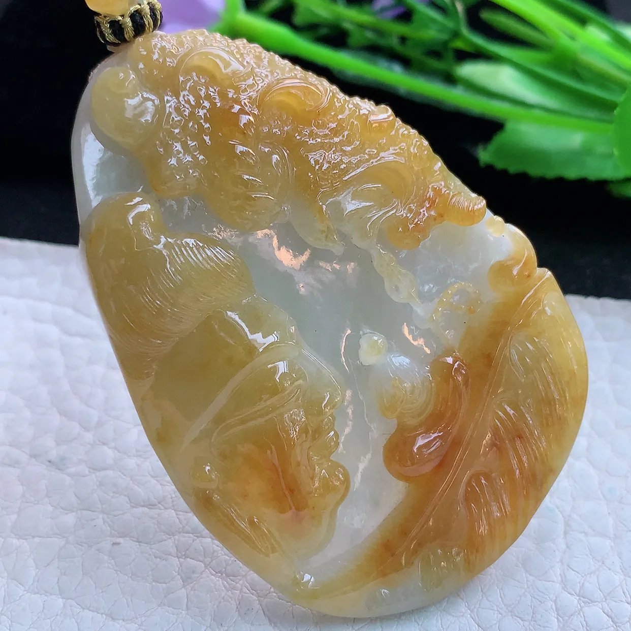 yl实拍65.5*45.2*11.8特色缅甸翡翠精雕一念之间 普度众生玉挂件