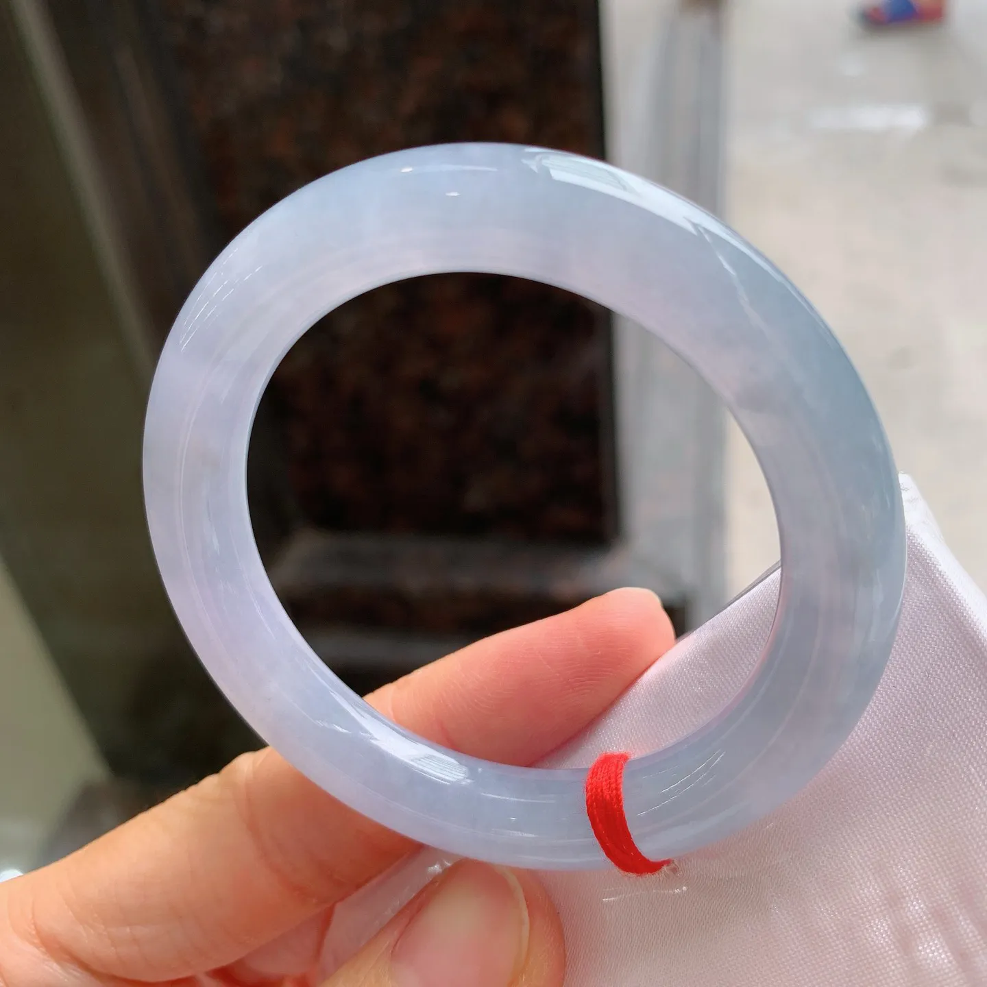 圆条冰紫 无瑕 尺寸：50/9.5 小圈口