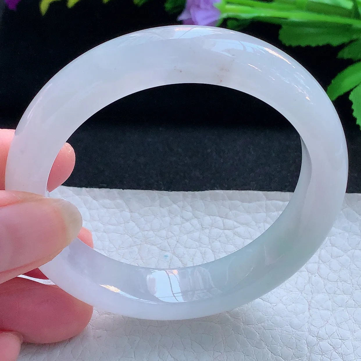 r实拍55*12.6*8.8平安镯 天然缅甸翡翠玉手镯冰纯宽边玉手环