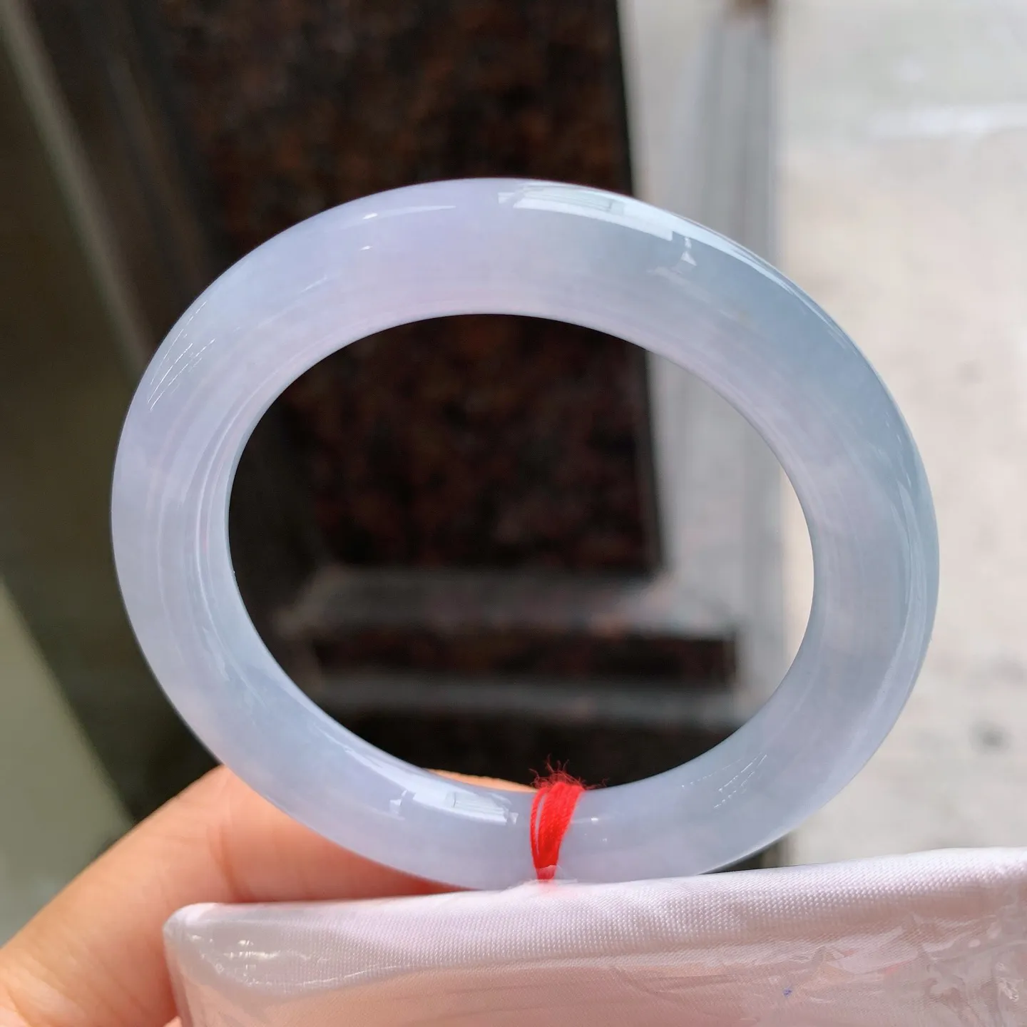 圆条冰紫 无瑕 尺寸：50/9.5 小圈口