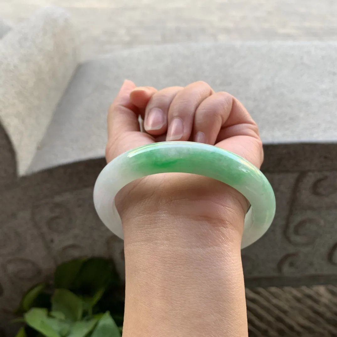 大圈口 62-12.4-9.8【飘阳绿正圈手镯】正圈62 63可戴