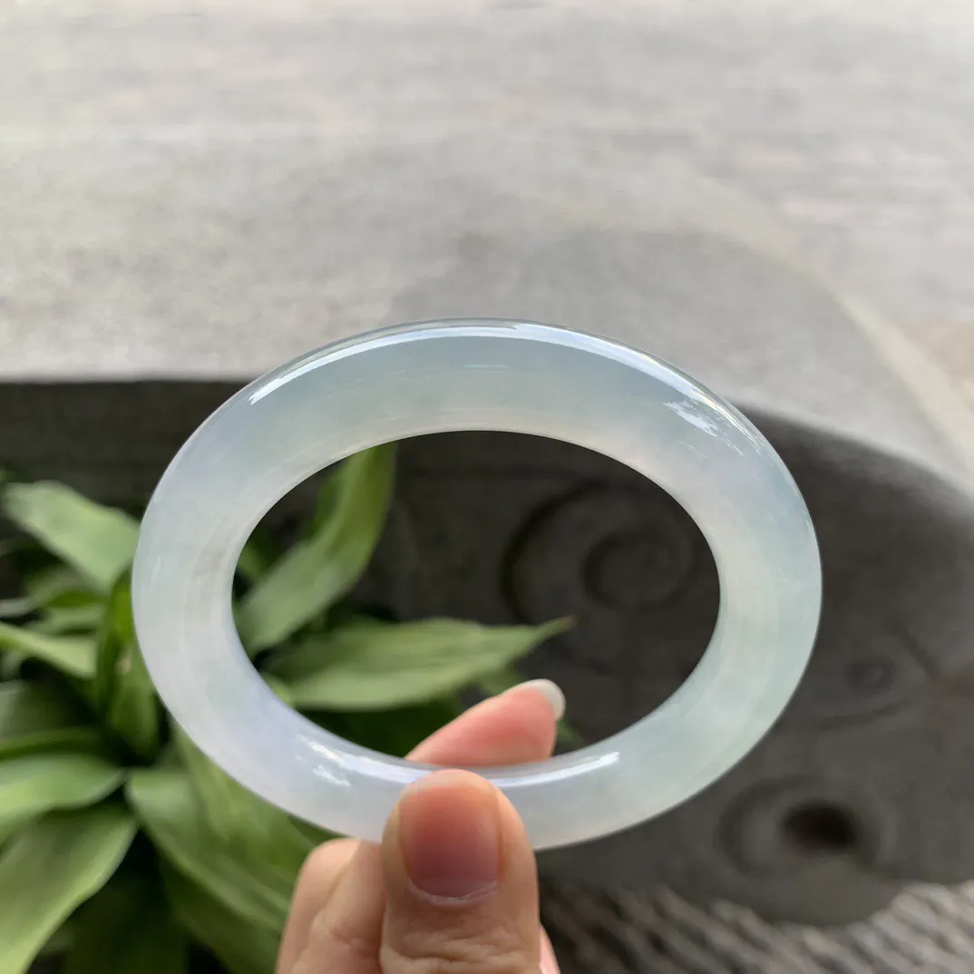 圈口56.8-11.3 【冰种晴圆条手镯】圆条56 57可戴