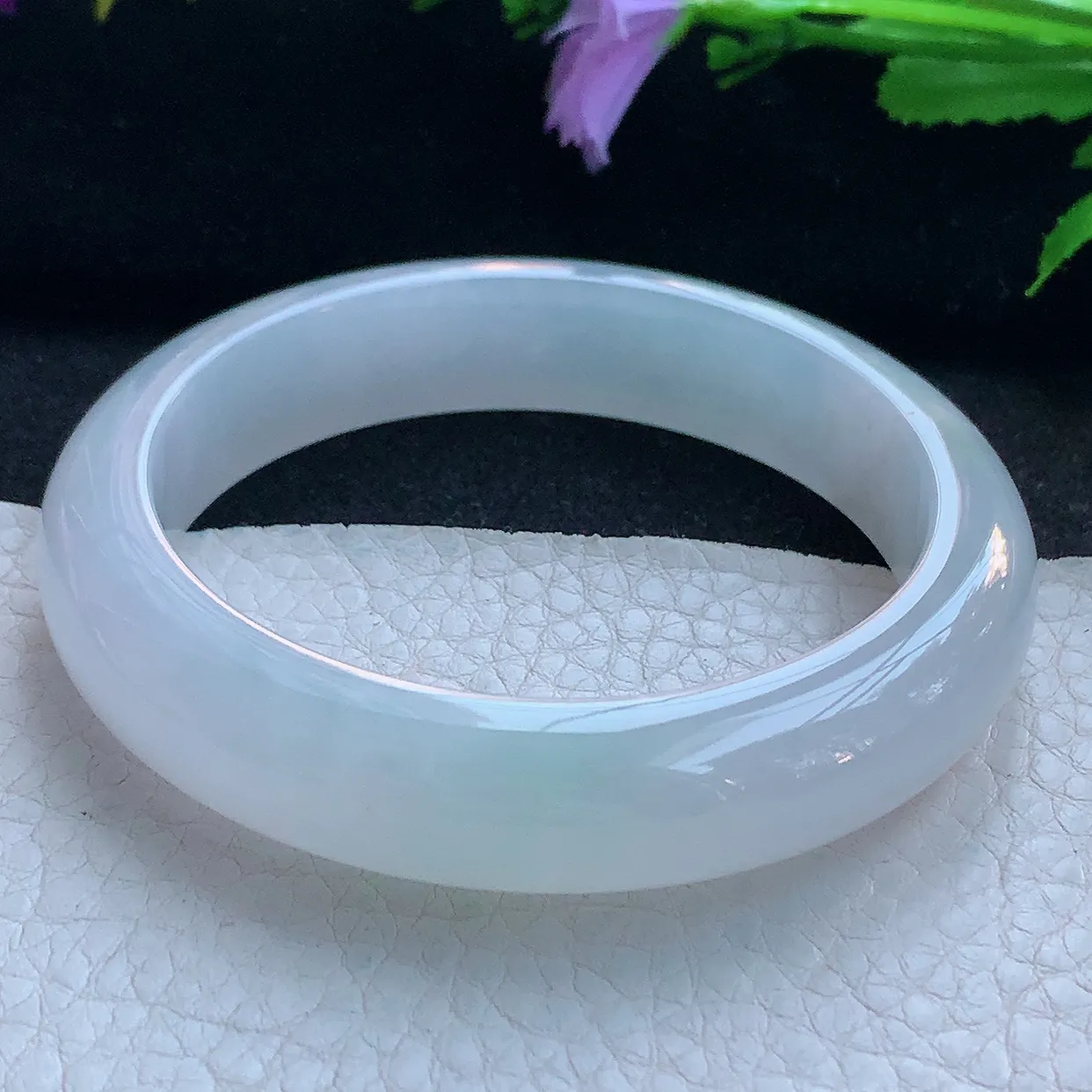 r实拍55*12.6*8.8平安镯 天然缅甸翡翠玉手镯冰纯宽边玉手环