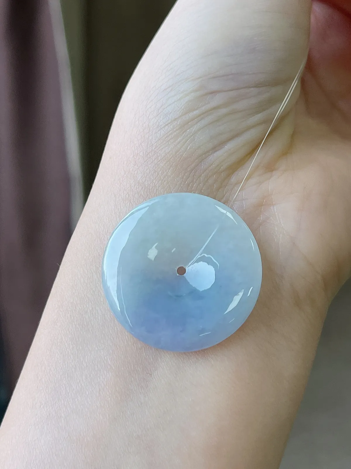 翡翠冰糯种紫色平安扣