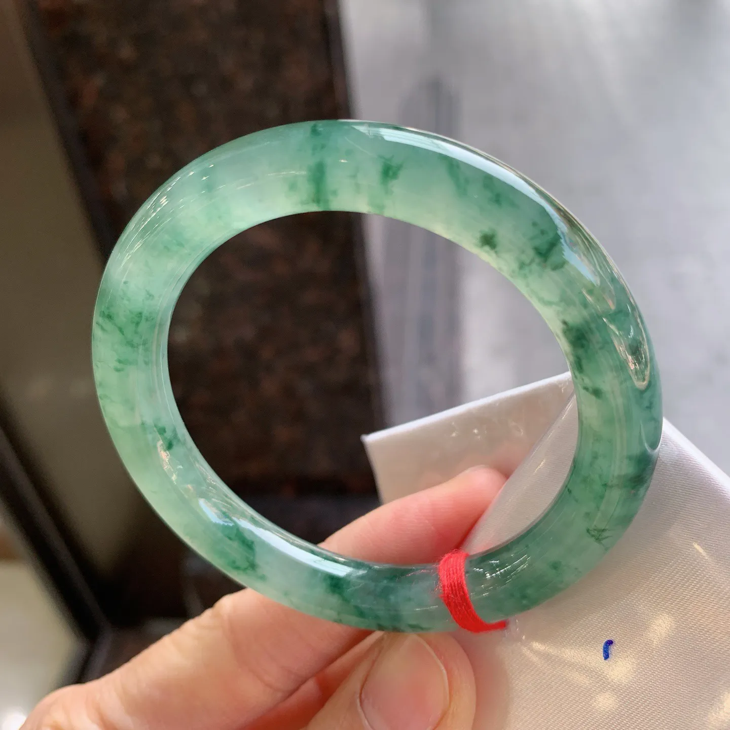 圆条冰飘花 无瑕 尺寸：54.2/9.5  冰润