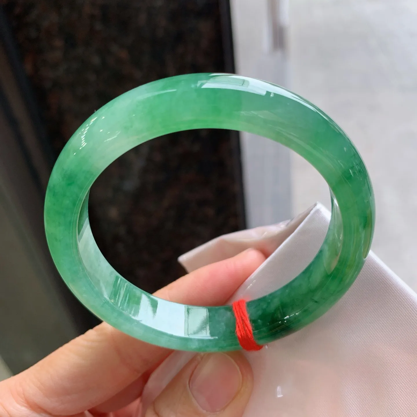 正圈冰芙蓉绿 无瑕 尺寸：57.2/12.9/8.3 种色俱佳