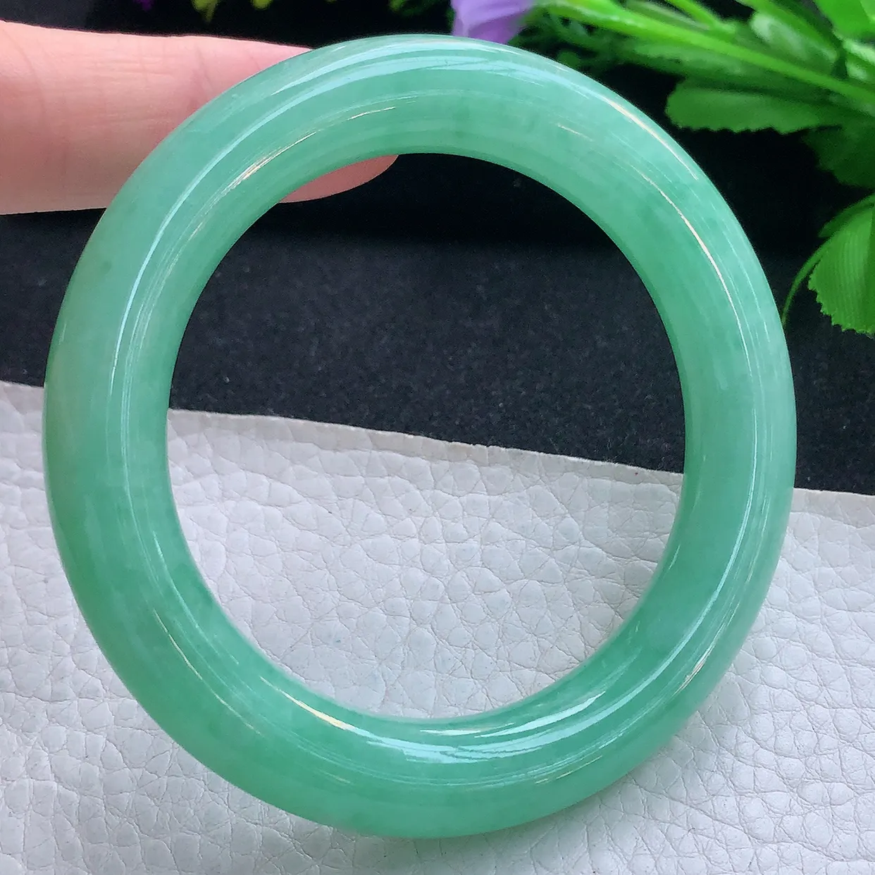 nr收藏款56*11美人镯 天然缅甸翡翠玉手镯满绿水润圆条玉手环