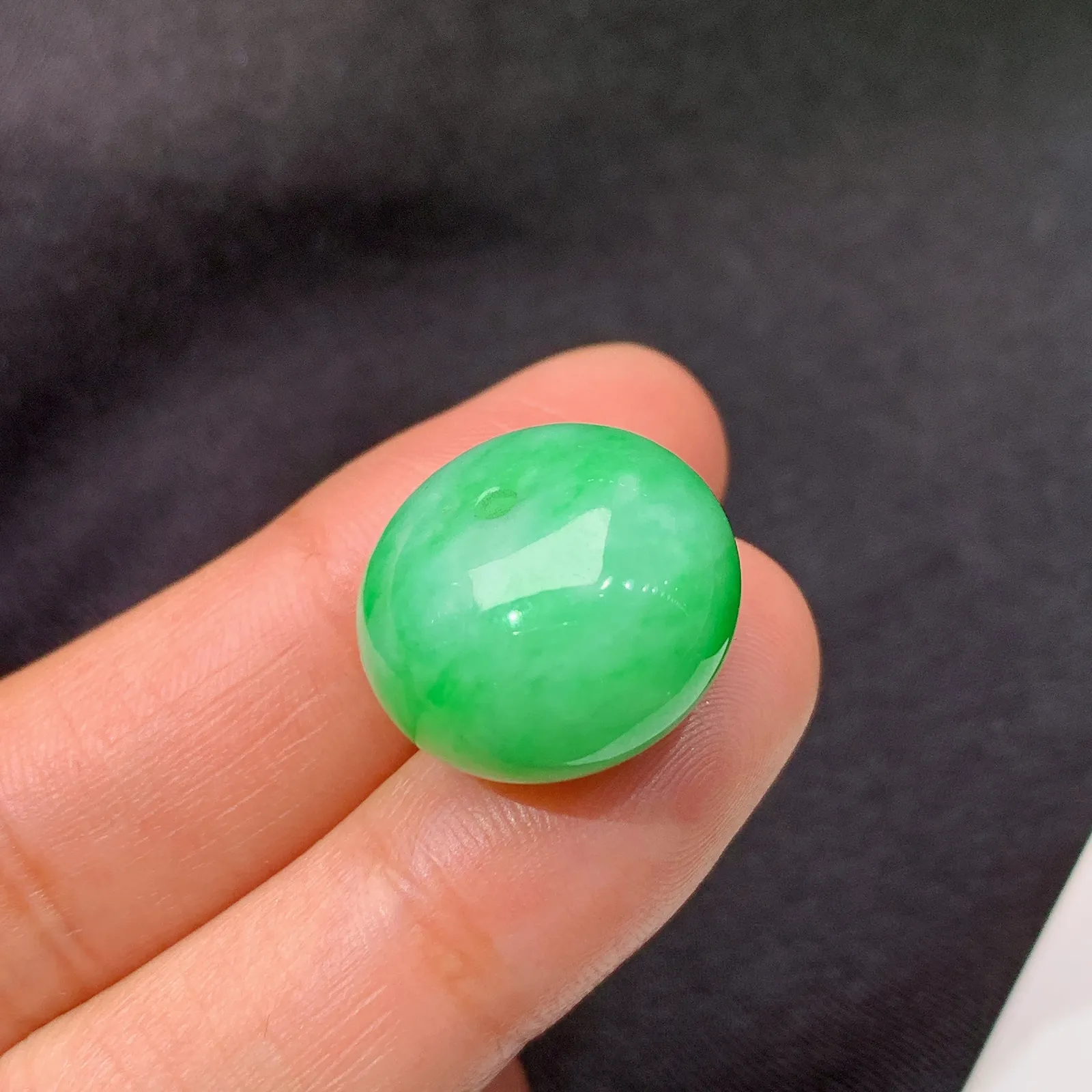 飘绿平安扣吊坠 镶嵌佳品，冰润细腻，种水足，J34 尺寸17.2*12.3