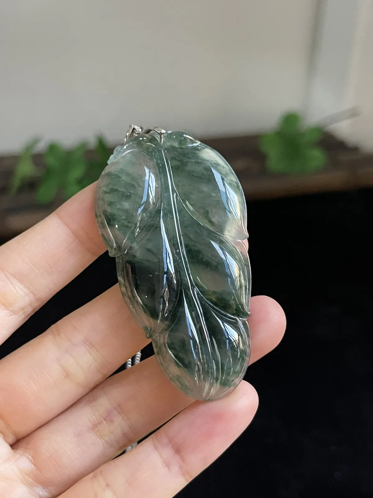 翡翠叶子，印记：S925