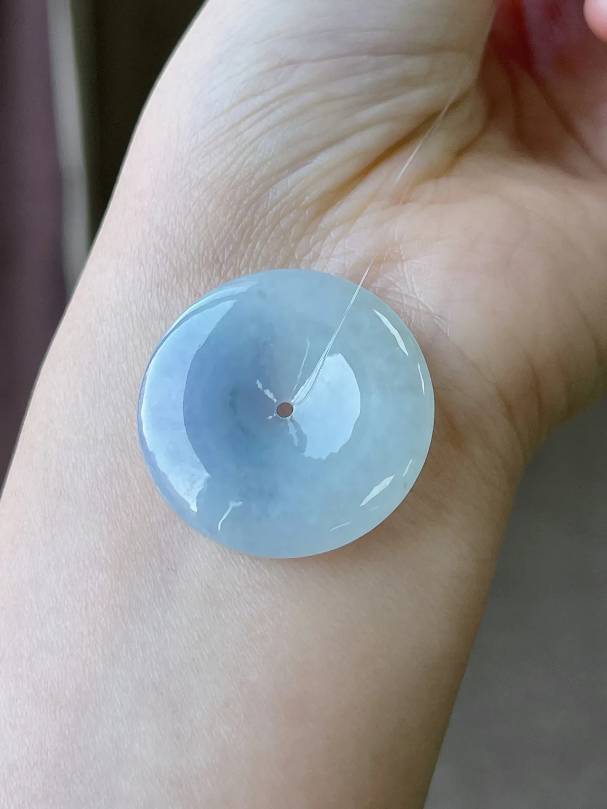 翡翠冰糯种紫色平安扣