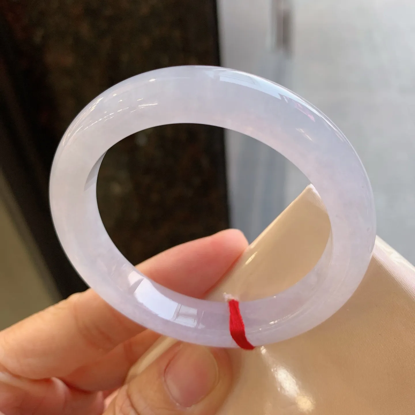 正圈冰镯 无瑕 尺寸：53.2/10.6/8.7 冰润