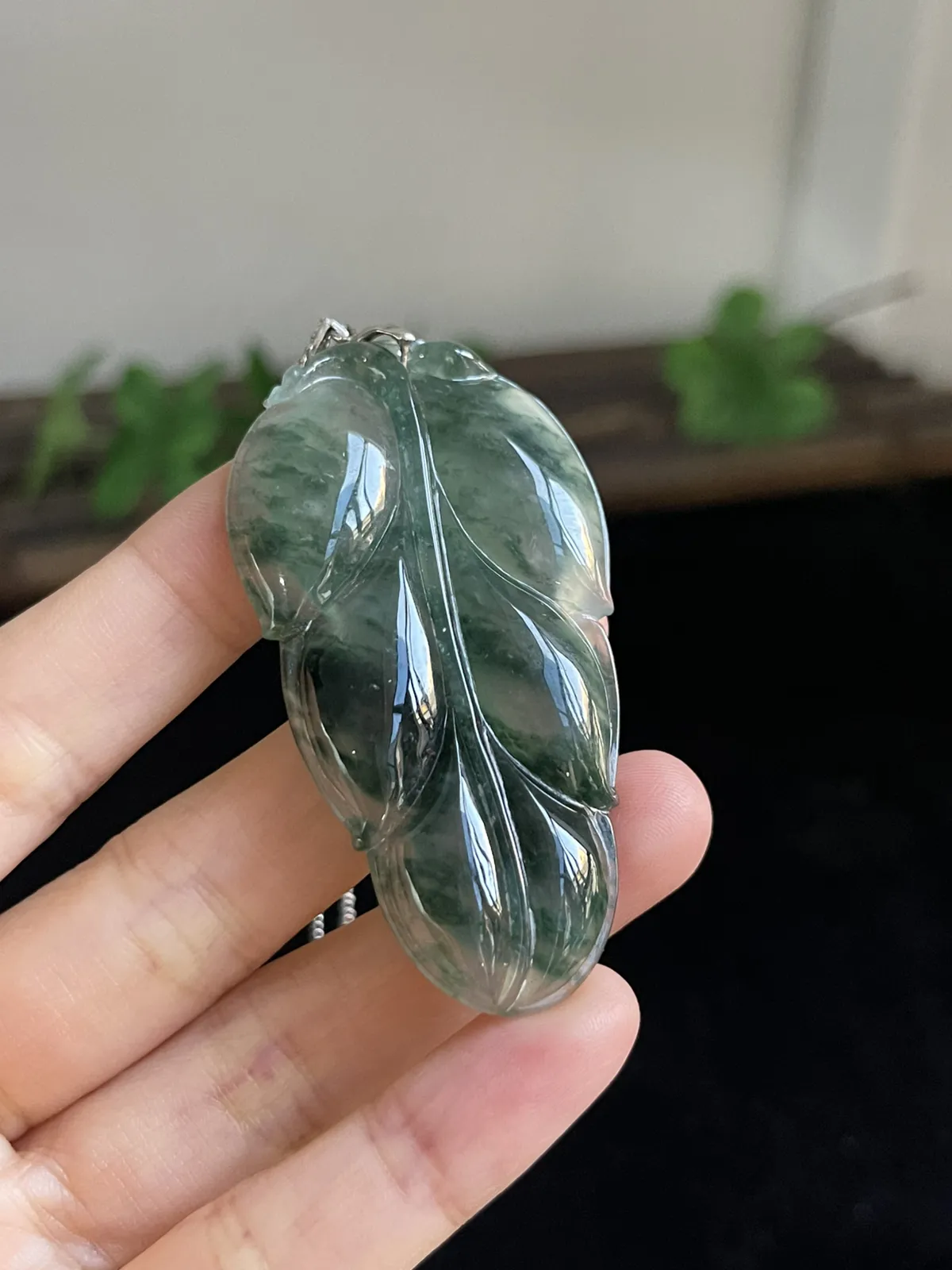 翡翠叶子，印记：S925