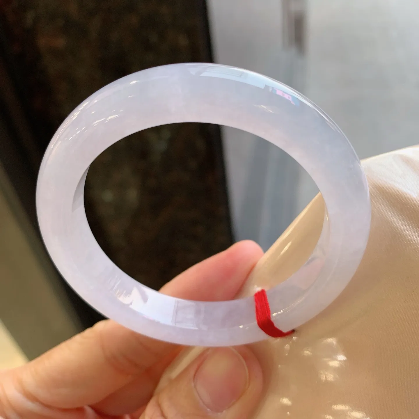 正圈冰镯 无瑕 尺寸：53.2/10.6/8.7 冰润