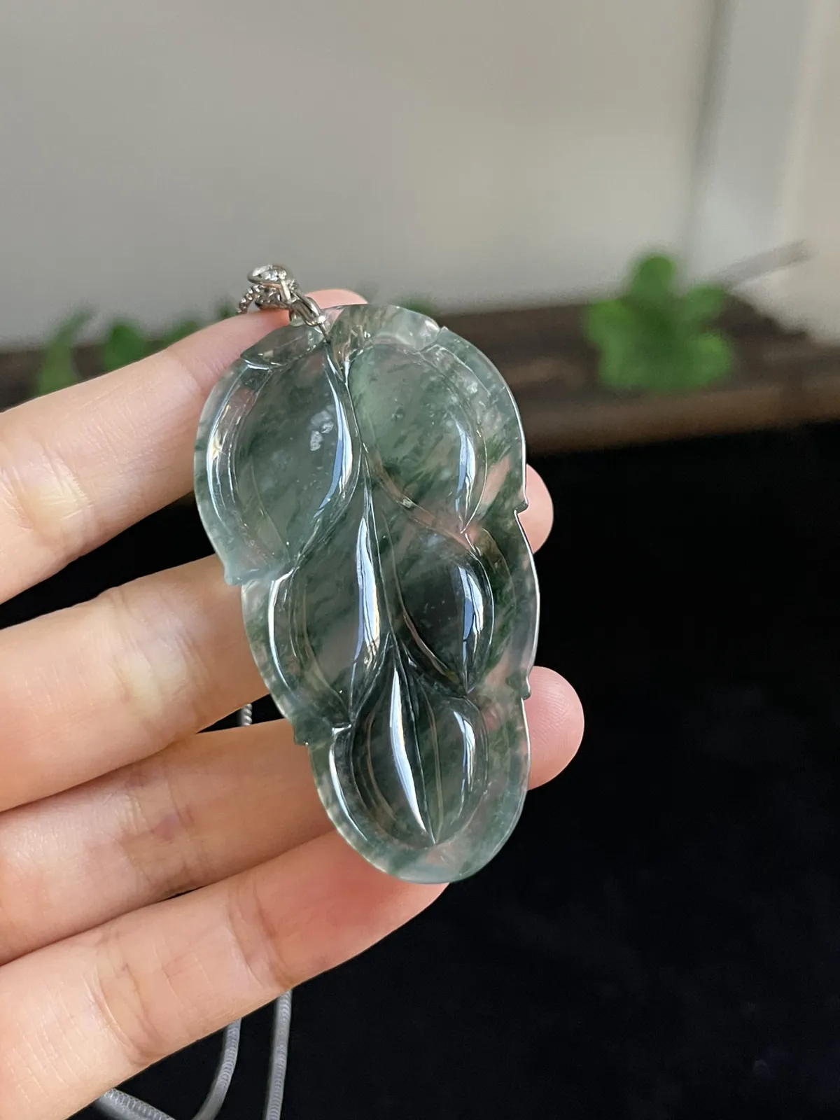 翡翠叶子，印记：S925