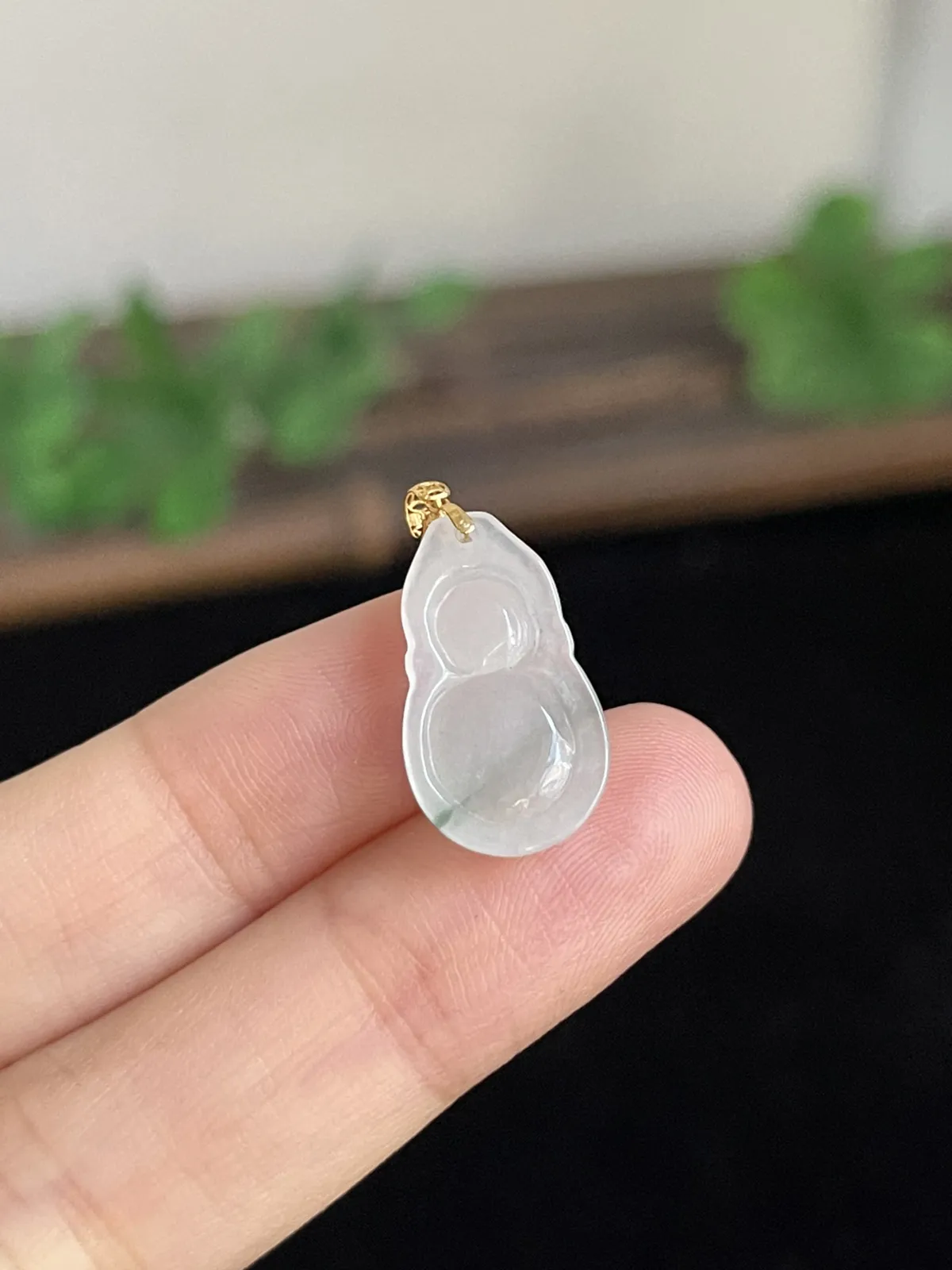 翡翠葫芦，印记：G18K