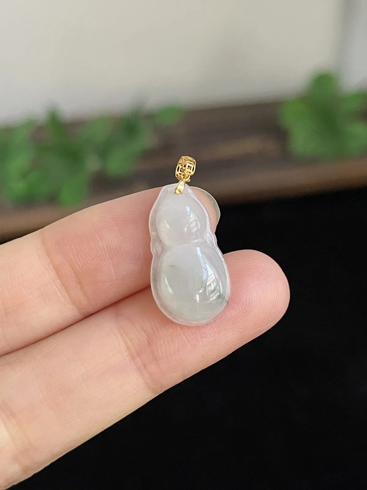 翡翠葫芦，印记：G18K