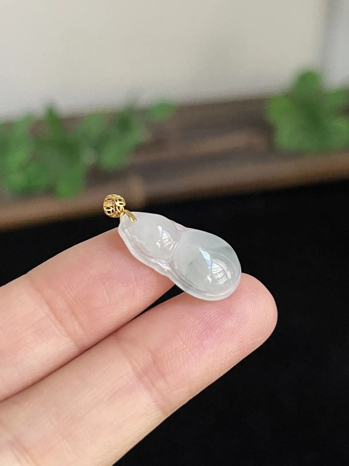 翡翠葫芦，印记：G18K