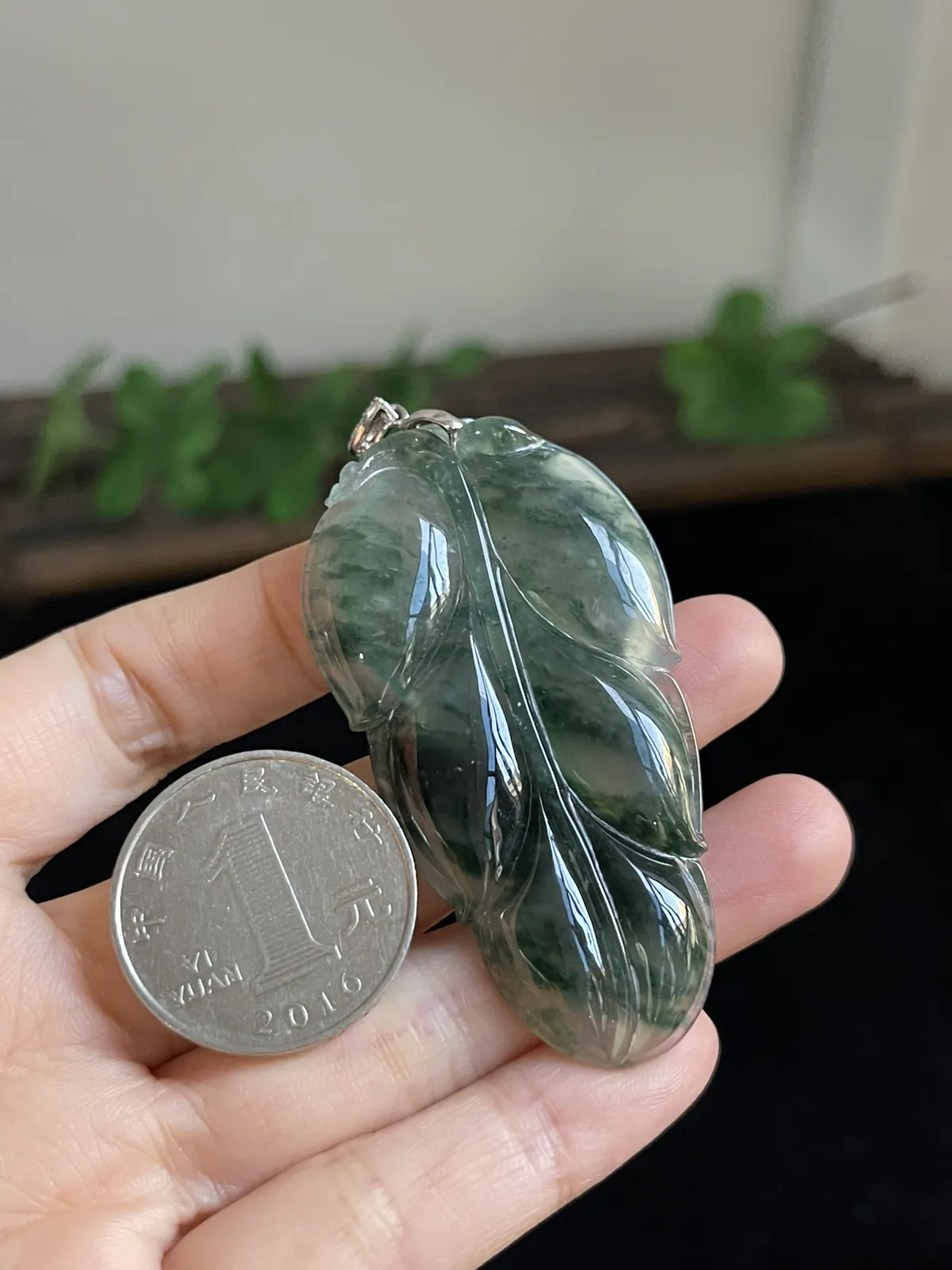 翡翠叶子，印记：S925