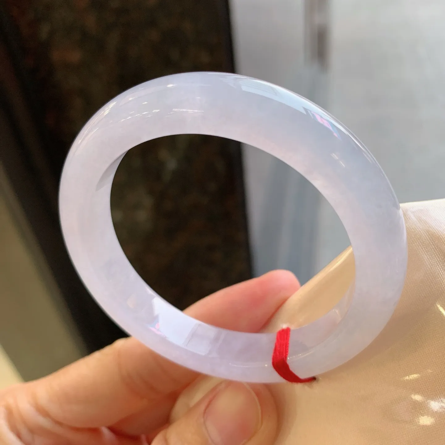 正圈冰镯 无瑕 尺寸：53.2/10.6/8.7 冰润