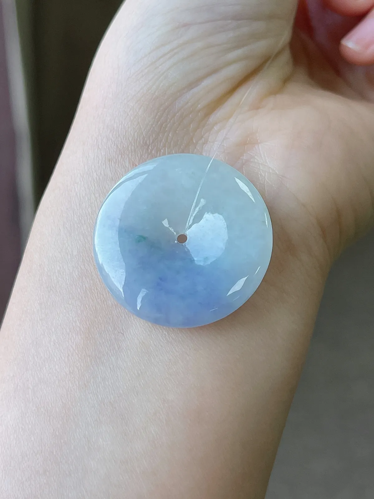 翡翠冰糯种紫色平安扣