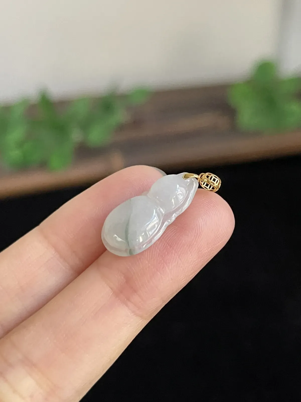 翡翠葫芦，印记：G18K