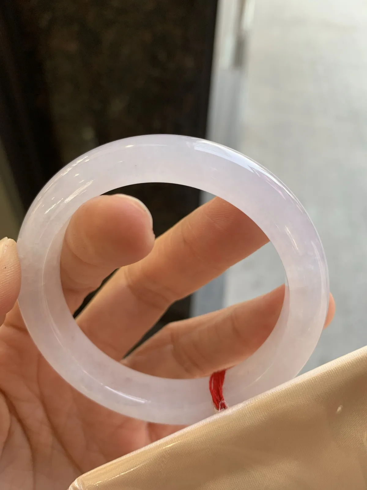 正圈冰镯 无瑕 尺寸：53.2/10.6/8.7 冰润