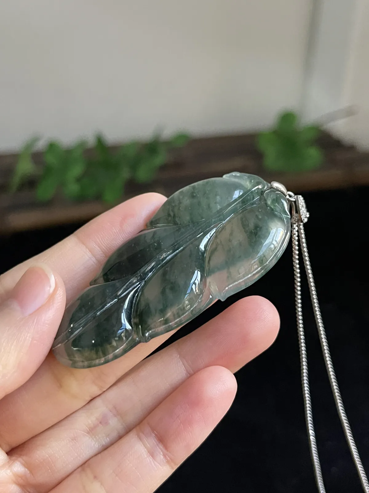 翡翠叶子，印记：S925