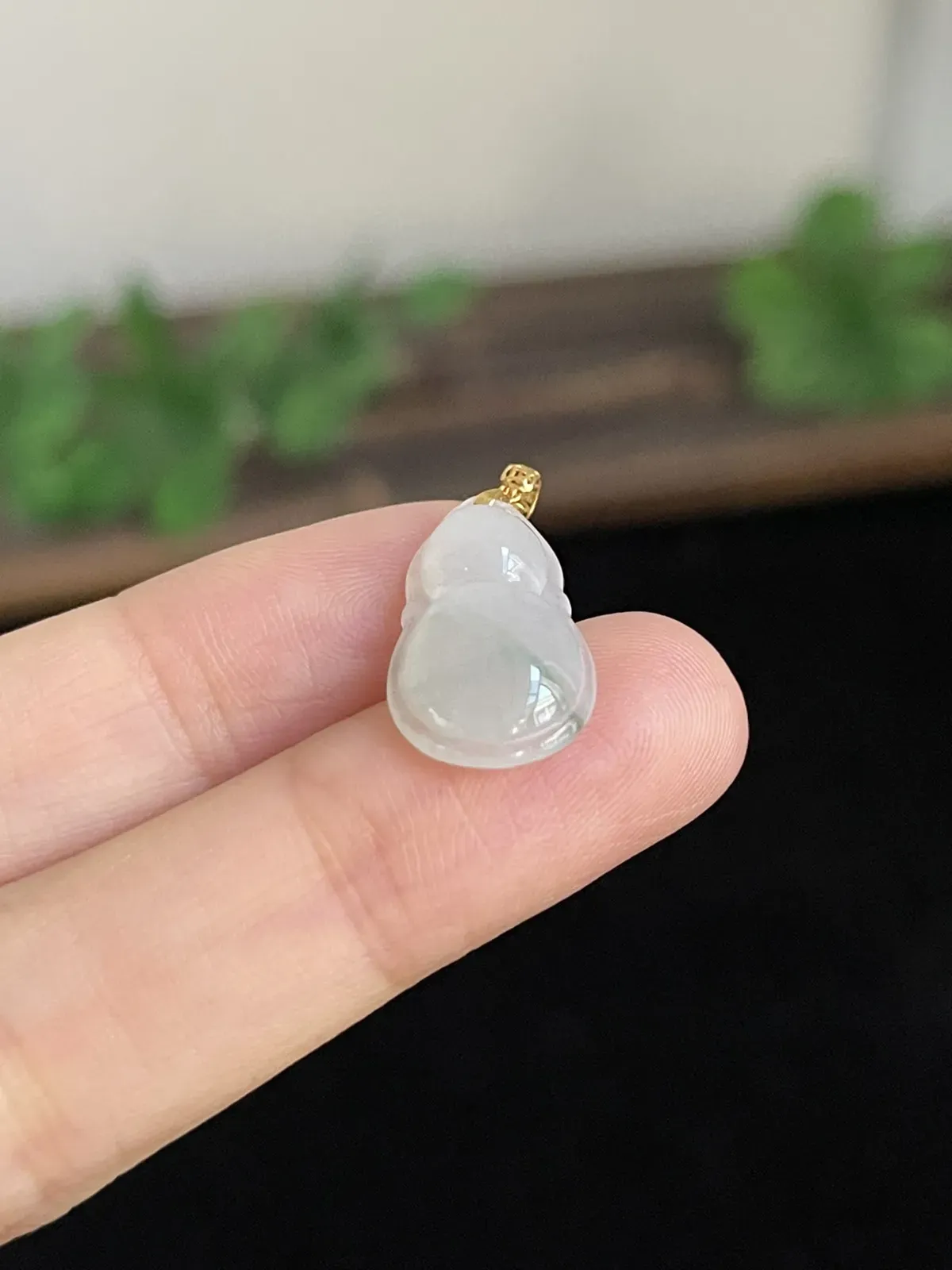 翡翠葫芦，印记：G18K